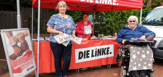Infostand im Mai von DIE LINKE zur EU-Wahl 2019 in Ganderkesee